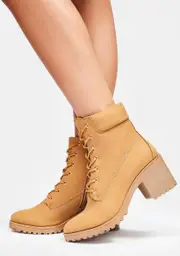 Camel Hello Stranger Lace Up Boots