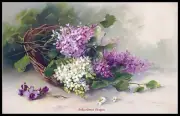 Chart Needlework - Counted Cross Stitch Patterns - Lilac Basket