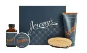 Jeremy's Razors Mens Gift Set Beard Kit Oil Balm Shampoo Brush