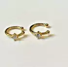 Gold plated 3/6mm Earring Stud Ear Cuff Cartilage Hypoallergenic trendy