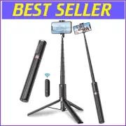 Portable 67" Telescoping Tripod with Adjustable Smartphone Holder for All Phones