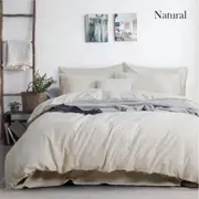 luxurious linen cotton quilt cover set king natural