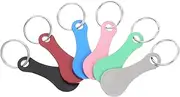 TEHAUX 6PCS Shopping Trolley Tokens Portable Keychain Quarter Holders Stainless Steel Charms for Grocery Carts Convenient Keyring Accessories