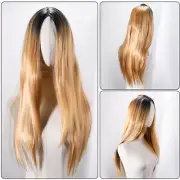 Pelucas De Mujer Naturales Cabello Largo Derecho Peluca Pelo Completo Natural