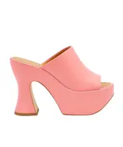 Platform mule in lambskin 35 Pink