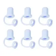 6Pcs Blue Silicone Straw Tips Cover Fits 8-10mm OD Drinking Straws