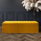 Safar Large Ottoman Storage Box, Blanket Box, Velvet Shoe Bench, Window Bench