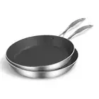 Stainless Steel Fry Pan 24Cm 28Cm Frying Pan Induction Non Stick