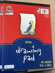 10x Pacon 9" x 12" White Drawing Sketch Pad Bundle 40 Sheets Model 4708