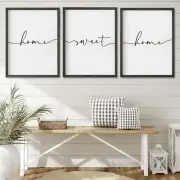 Heiple Set of 3 Framed Farmhouse Home Sweet Sign 11''x14", Black