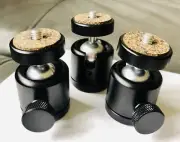 Three Small Size Mini Ball Heads 360 Hot Deal 1/4-20 Size Bottom 3/8-20 1/4-20