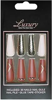 French Tip False Nails, Acrylic Glue on Nails, Wedding Ready False Nails, Long Glue-On Nails for Weddings, Reusable False Nails, Gel Glue Nails for Weddings, French Press on Nail Set