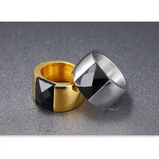 《316小舖》c480(優質鈦鋼戒指-黑色水晶鋼戒指-單件價 /瑪瑙戒指/瑪瑙戒子/瑪瑙鋼戒/銀色戒 (10折)