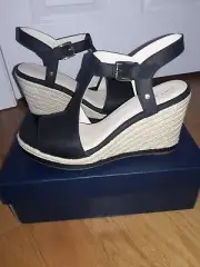 Cole Haan Womens Cloudfeel Espadrille Wedge Ankle Strap Heels Black Size 11 B