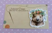 Needle Minder cross stitch MAGNET wombat floral
