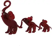 [Glass Of Venice] Murano Glass Elephant Family - Red