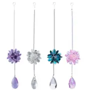 Crystal Prisms Ball Flower Suncatcher Handmade Car Mirror Gift Hanging Pendant