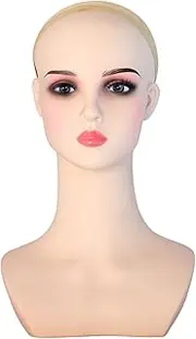 Ysyqkn Female Mannequin Head, Hat Display Stand, Portable Jewelry Organizer, Wig Display Stand, Mannequin Head for Jewelry, Necklace,