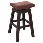 solid mahogany timber Swivel bar stool with leather seat chocolate