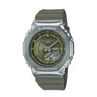 在飛比找蝦皮商城優惠-CASIO 卡西歐G-SHOCK 時尚金屬八角雙顯錶-銀綠(
