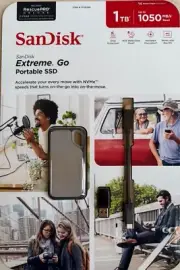 SanDisk 1TB Extreme Go Portable SSD NVME Speed USB 3.2 Gen 2 Ruggedized