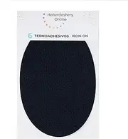 [Haberdashery Online] Iron-on Patches for Tracksuits and Sportive Clothing | 6 Elbow or Knee Patches 13,9 x 9,3 cms (03. Black)