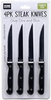 Home Master 12PCE Steak Knives Serrated Edges Stainless Steel