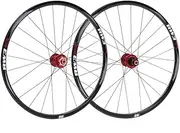 Bicycle Mountain Bike 26'' 27.5'' 29'' MTB Disc Brake Wheelset Quick Release Front Back Wheels Aluminium Alloy Double Wall Rims Cassette 9 10 11 Speed (Color : Black-red, Size : 26inch)