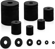 150 PCS Flat Rubber Washers Assortment Kit, Black Rubber Washers for Bolts Rubber Washers Assortment for Screws Bolts Household Appliances (Black)