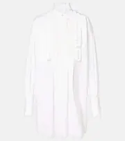 [Valentino] Valentino Ruffled cotton, linen, and silk minidress AU 8 white