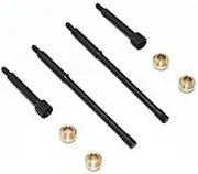 Harden Steel #45 Front CVD Joint + Rear Drive Shaft + Copper Collar for Axial 1:24 Deadbolt & Wrangler (SCX24) - 8Pc Set Black