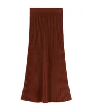 Loro Piana Ikeda Pleated Midi Skirt S,L,M Brown