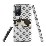 For Samsung Galaxy S20FE (Fan Edition) Case Tough Protective Cover Tuxedo Cat