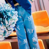 在飛比找momo購物網優惠-【MLB】童裝 丹寧牛仔褲 休閒長褲 MONOGRAM系列 