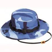 NEW BLUE BDU PATTERN HOT WEATHER HUNTING FISHING BOONIE JUNGLE SUN HAT TYPE II