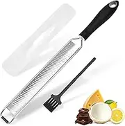 Lemon Zester & Heavy Duty Cheese Grater & Vegetable Grater —Cheese Lemon, Garlic, Nutmeg, Chocolate, Fruits, Vegetables, Ginger Grater - Cheese Shredder & Stainless Steel Grater (black)
