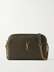 [SAINT LAURENT] SAINT LAURENT - Gaby Quilted Leather Shoulder Bag - Army green - One size One size Green