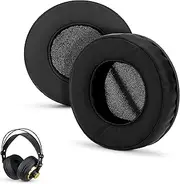 BRAINWAVZ Round Memory Foam Earpads - Suitable for Many Other Large Over The Ear Headphones - Sennheiser, AKG, HifiMan, ATH, Philips, Fostex, Sony (Black)