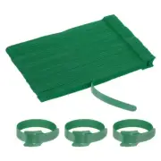 100Pcs 8 Inch Reusable Cable Ties Fastening Hook and Loop Straps Green