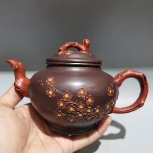 顧景舟在銘 紫泥扁壺 紫砂急須 茶道具 中国美術