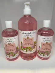 Set of 3 Crabtree & Evelyn Rosewater Bath and Shower Gels - 2 -16.9oz and 33.8Oz