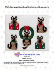 German Shepherd Christmas Ornaments- Plastic Canvas Pattern or Kit