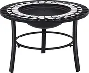 Mosaic Fire Pit Black and White 68cm Ceramic