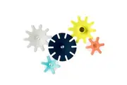 Boon Cogs Water Spinning Gears Suction Bath Toy Baby Toddler 12m+ Navy Yellow