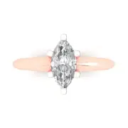 0.9ct Marquise Cut Wedding Engagement Anniversary Promise Ring 14k Rose Gold