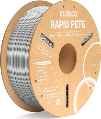 Rapid PETG 3D Printer Filament 1.75Mm Grey 1KG, High Speed 30-600Mm/S 3D Printin