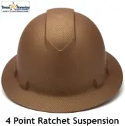 Pyramex Ridgeline Full Brim Hard Hat with 4 pt suspension - Copper Graphite
