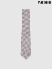 Reiss Soft Pink Santo Silk Medallion-Print Tie (F02831) | $135