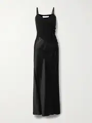 [Christopher Esber] Christopher Esber - Knotted Cutout Cashmere And Silk-satin Maxi Dress - Black - large large Black