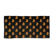 Bitcoin BTC Black & Orange Beach Towel - 2 Sizes, Crypto Towel, Cryptocurrency
